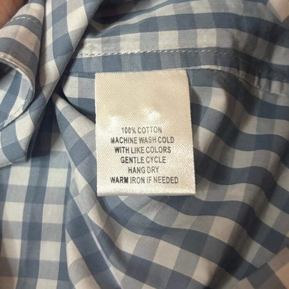 NWT UNTUCKit Blue Gingham Button-Up Cotton Shirt Women’s 4 Tailored - Picture 5 of 5